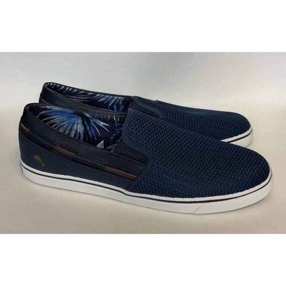 Tommy Bahama Blue Slip On Mesh Canvas Beach Casual Sneakers Men 14D China Fabric
